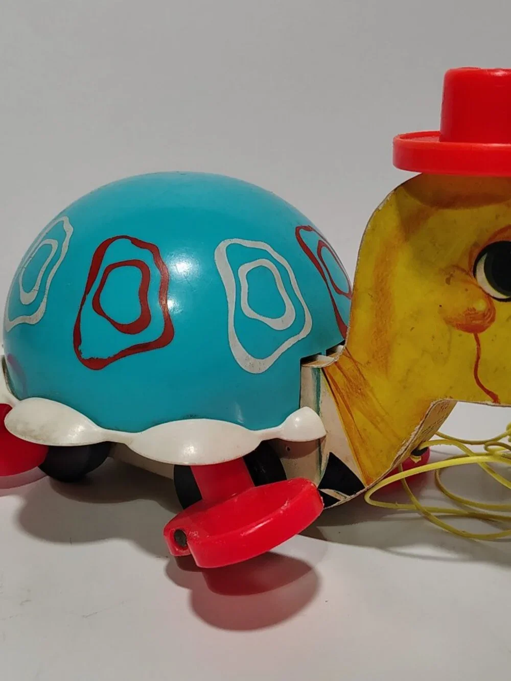 Vintage Fisher Price Tip Toe Turtle #773 Pull Toy ©1962 USA Walking Chime